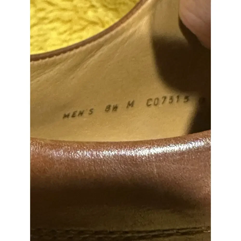 Cole Haan Martino C07515 Brown Leather Apron Toe Oxford Lace Up Shoe Men's 8.5M